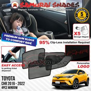 TOYOTA CHR C-HR 2016 - 2021 X5 MAGNET KUAT Sunshade SAMURAI SHADES Magnetik Sun Shade Pelindung Matahari Kereta [FREE]