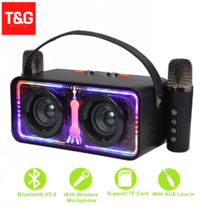 SK-2065 LED Karaoke Portable Wireless Bluetooth Stereo Bass Sound Speaker Multi Function with Dual Wireless Microphone