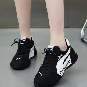 bingben01 White Shoes Lace Up Couple Running Shoes Breathable Lightweight Mens and Womens Shoes