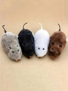 Bestseller 4 Color Cat Toys Wind-up Plush Mouse Toy for Cats and Dogs - Mechanical Movement Cloth Mouse No Batteries Required ddmytues2026
