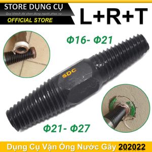 21-27mm Dụng cụ vặn lấy ống nước gãy cao cấp L+R+T 202022 LRT Bộ taro ren ngược 2 đầu - tháo ren ống nước bị gãy