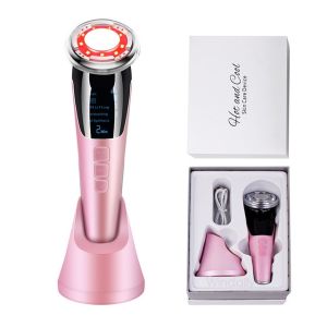 Hot and Cold EMS Facial Massager LED Light Therapy Sonic Vibration Wrinkle Removal Skin Tightening Treatment Skin Care Beauty Device
