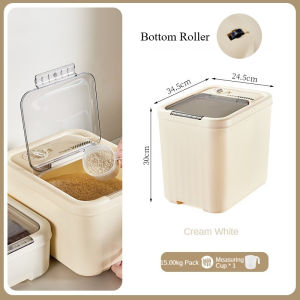 [SG Ready Stock] Rice Container - Large Capacity Airtight Dispenser    Kitchen Pantry Storage with Scoop