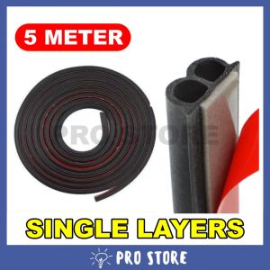 PROSTORE Car Door Silence Scheme Rubber Seal Strip B Shape Soundproof 1M 5M For Car Sound Insulation Bumper Strip