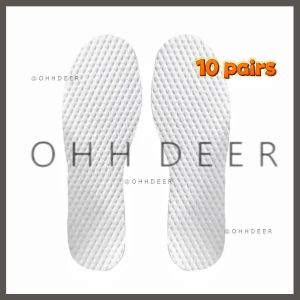 OHHDEER 10 Pairs Disposable Insoles Nature Wood Pulp Insoles Men and Women Thin Breathable Sweat Soft Comfortable Shoe Pad
