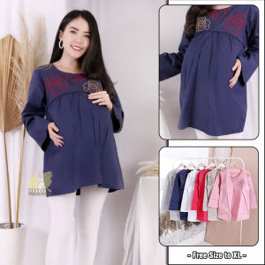 Baju Hamil Menyusui Ada Resleting Menyusui Kanan dan Kiri Bahan Katun Adem