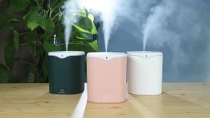ใหม่ เครื่องเพิ่มความชื้นแบบพ่นคู่ขนาดใหญ่สำหรับใช้ในห้องนอนที่บ้าน USB เครื่องเพิ่มความชื้นขนาดเล็ก ป้องกันการเผาไหม้แห้ง