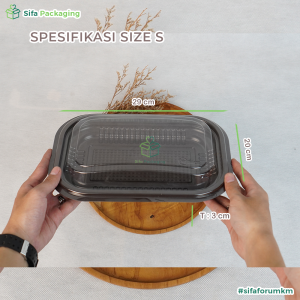 [ 10 PCS ] Nampan Mika Plastik Kue Satuan Tray Nampan Hantaran Plastik Kecil Ukuran S M L Alas + Tutup Persegi Panjang