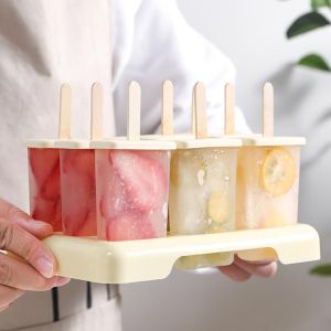9PCS Cetakan Es Krim Cetakan Ice Cream Dan Stik Kayu Stik Es Krim Kayu Diy Ice Cream