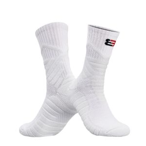 ชุดถุงเท้าบาสเกตบอลมืออาชีพสำหรับผู้ชาย 3 คู่ หนา ดูดซับแรงกระแทก ถุงเท้าฝึกซ้อมกันลื่น ระบายอากาศ ดูดซับเหงื่อ ถุงเท้ากลาง