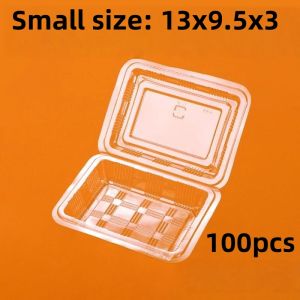 100pcs Disposable Clear Clamshell/Rectangle Plastic Clamshell/Food Packaging Container/plastic clamshell/for Cakes Pastry Meal Take Out Box