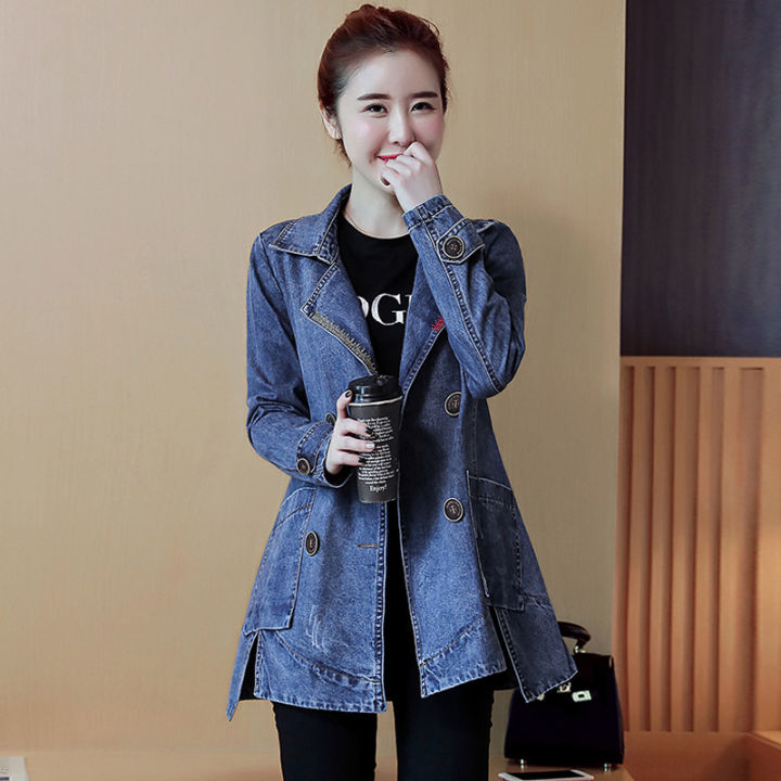 2020 Spring and Autumn New Denim Jacket Women's Mid-Length