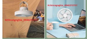 Quạt Tích Điện Mini Để Bàn Tiện Dụng Treo Móc Tường Có Đèn type C 2000mAh
