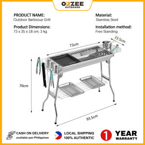 Uten Barbecue Grill Stainless Steel BBQ Large Folding Portable BBQ Grill Charcoal Grill for Outdoor Cooking Camping Hiking Picnics