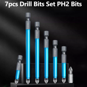 7PCS Magnetic Drill Bits Screwdriver Bit Head Set S2 Steel Screw Non Slip Single Screw Installation