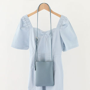 IELGY Ladies Korean Version Mori Style Literary Small Shoulder Bag Casual Retro Solid Color Vertical Mobile Phone Bag Simple Western Style Soft Leather Shoulder