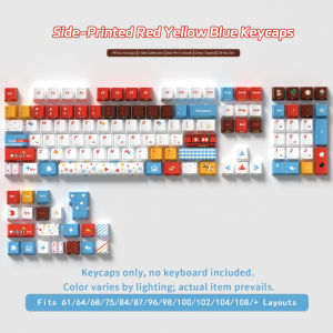 Party Theme Cherry Profile 128keys PBT&PC Side Print Dye-Sub Keycap set for Mechanical Keyboard