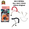 Vibox GO2 Spiral Aux 1x1 Jack 3.5mm To 3.5mm Audio Car Speaker Premium 150cm Sound Gamen Spring Cable L Car Multymedia Speaker Ke Hp/Pc Amplifier Dll. 