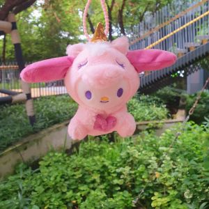 Cute Sanrio Hoodie Plush Pendant Hello Kitty Pink Melody Toy Plushie Keychain