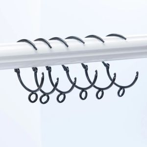12PCS Openable Curtain Rings 38mm Metal Rustproof Shower Curtain Hook for Curtain Shower Curtain
