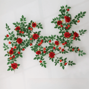 VIVIDI DIY Artificial Rose Vine Rattan Vine 190cm Silk Flowers Rattan 3D Hanging Rose Wedding Decor