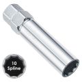 Feekoon 10 Spline Lug Nut Key Replacement for TA20-19/21, Compatible with Bimecc 10-Spline Lug Nut and Lug Bolts, Passenger with 3/4 and 13/16 Hex Drive, Alloy Steel, Silver (1 Pack). 