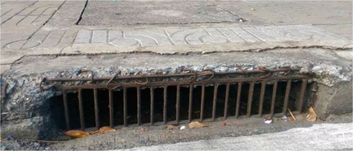 Curb Drainage Grating Scupper ตะแกรงดักขยะฝุ่นผงคันหินใบไม้ด้านข้างริม ...
