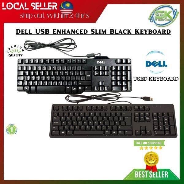 (SAME DAY SHIPPING)USED Dell USB Enhanced Slim Black Keyboard | Lazada