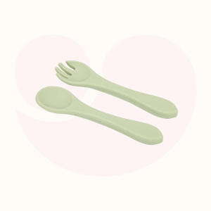 Bộ thìa nĩa silicone Lumicare - Hạt đậu