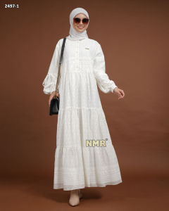 NMR Midi Dress Katun Bordir Vol 2497-1