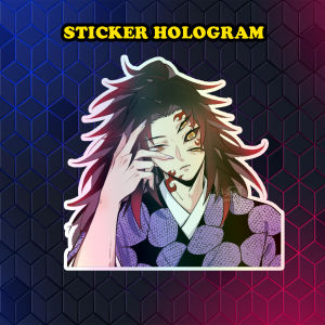 Stiker Hologram Anime GOJO SOTARU Jujutsu kaisen ukuran 8 cm