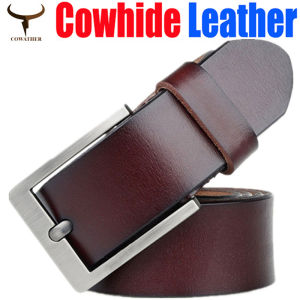 Mens 36mm Leather Belts COWATHER Genuine Leather Casual Belt for Men Daily Classic Dress Belts