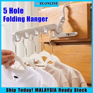 5 Holes Folding Drying Rack Foldable Clothes Hanger Heavy-Duty Drying Rack 360 Degree Hook Portable Travel Hanger
