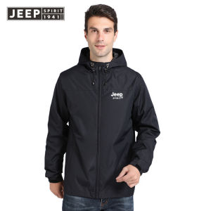 JEEP SPIRIT 2022 New Outdoor Hiking Raincoat Waterproof Lightweight Jacket Autumn Casual Mens Hooded Jacket