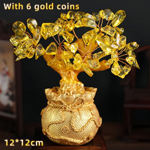 Crystal Lucky Tree Wealth Natural Tree Bonsai Ornaments Money Tree Yellow Crystal Feng Shui Craft Citrine