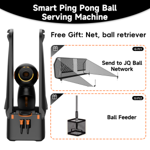 PUSUN DORA PRO Smart Table Tennis Machine with Auto-recycling Net Smart Voice Control Built-in Multiple Training Drills Topspin/Backspin Customize Training Program