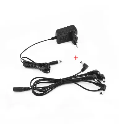 LEKATO Guitar Pedal Power Supply 9V DC Power Supply Adapter With 5-Way Daisy Chain Cable Pedal Power Supply