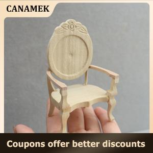 【 CANAMEK 】 1:12 Dollhouse Miniature Chair Armchair Furniture Home Model Decor Toy Doll House Accessories