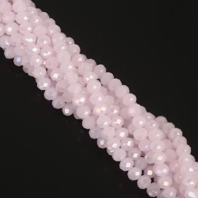 FAMILIFE 6mm Round Spacer Loose Beads Faceted Crystal Glass Beads DIY Making Bracelet Necklace