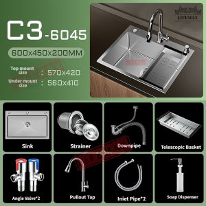 -SG Seller-304 stainless steel sink nano washing basin large single tank washing basin basin thickened dishwashing tank