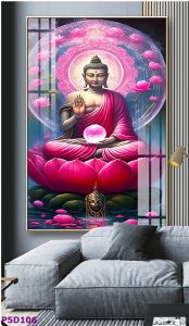 Tranh tráng gương 5D cao cấp mẫu các vị Phật Bồ Tát tặng đinh treo chuyên dụng