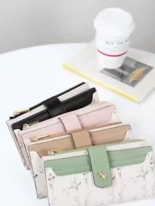 SeaGloca New Fashion Niche Simple Classic Print Floral Fresh Zipper Long Wallet For Woman No 2414