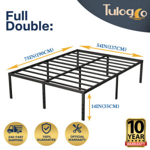 Tulogco Iron Frame Bed Simple Double Metal Bed Stainless Steel Bed Easy Installation Single Bed High Load-Bearing Bed Frame