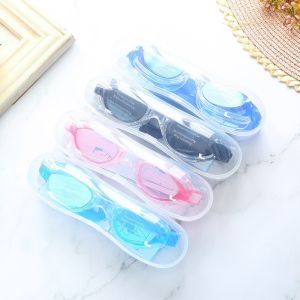 Adult Kids Adjustable Transparent Swim Goggles Universal Anti Fog Transparent Rubber Strap Goggles