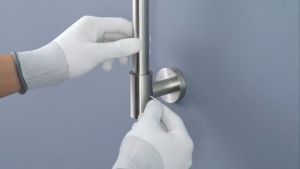 Wall Mounted Stainless Steel Shower Rail Adjustable Shower Head Holder with  Rotating Bracket