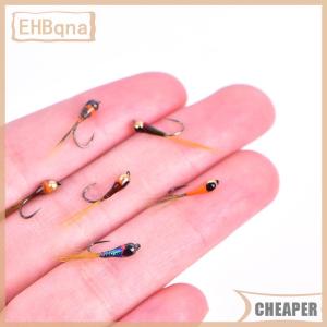 [COD] EHBqna SPORTS 6pcs ทองแดงหัว Nymph beadheads บิน trout grayling trout ตกปลาอย่างรวดเร็วจมบิน