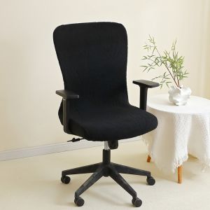SKJK STUDIO Họa tiết lá cây Vỏ bọc ghế máy tính xoay Dây thun co giãn Vải Jacquard Áo bọc ghế bành Có thể giặt được Màu đơn sắc Bọc ghế bảo vệ Văn phòng tại nhà