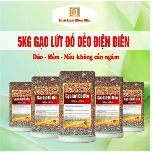 5kg gạo Điện Biên  (đóng mỗi túi 1kg hút chân không) - Hoài Linh Điện Biên. Hữu cơ Tự nhiên Gói