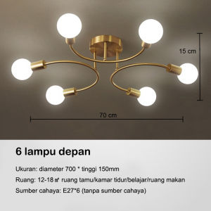 Lampu Plafon Ruang Tamu 6/8 Kepala Lampu Hias Rumah Kamar Minimalis Tempat Lampu Plafon Ceiling Light Lamp E27 MOOISHC