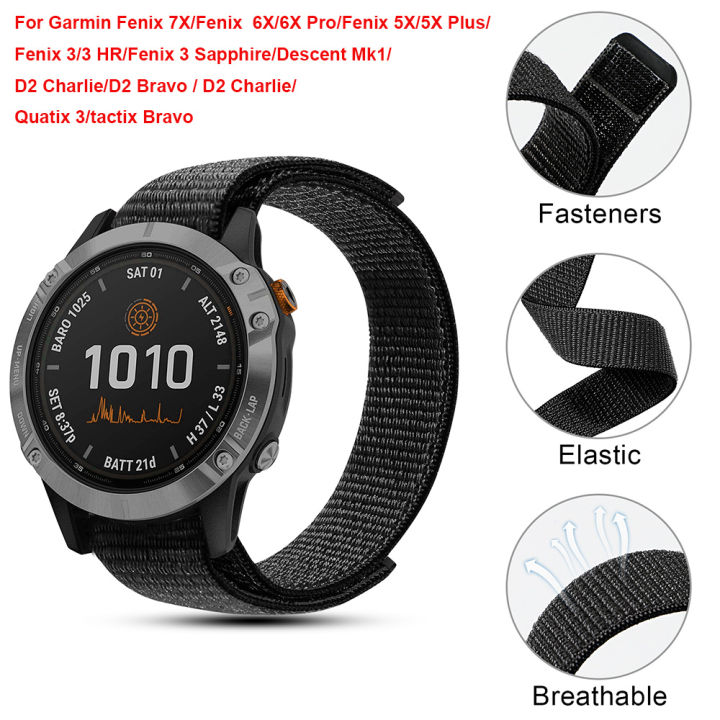 6x Pro Correa Garmin Fenix 3hr Dây Đeo Nylon Móc Vòng 26Mm Cho